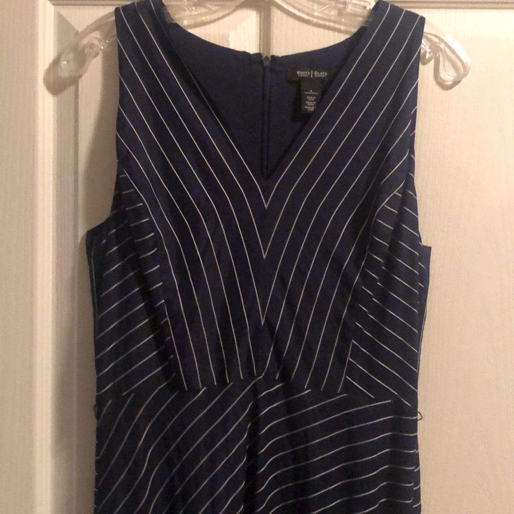 WHBM navy asymmetrical dress, size 6